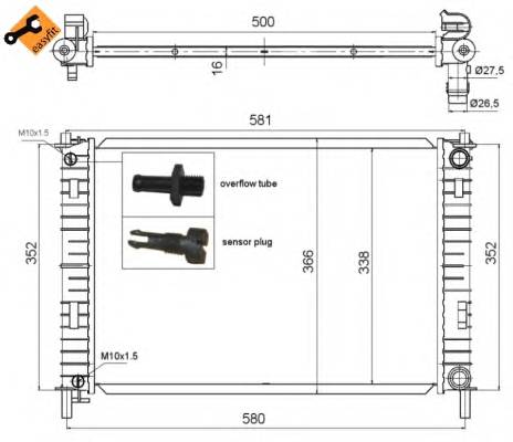 NRF 58276 Радиатор, охлаждение двигателя