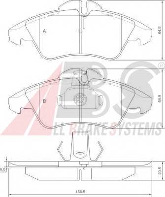 A.B.S. 36901 Комплект тормозных колодок,