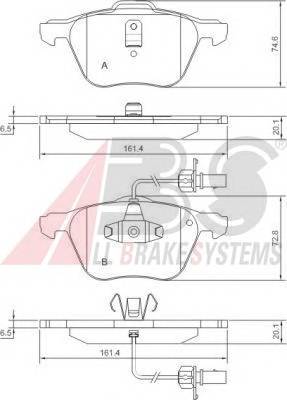 A.B.S. 37240 Комплект тормозных колодок,