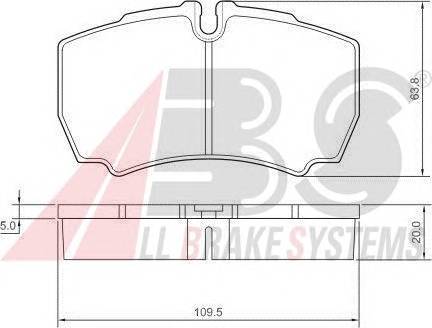 A.B.S. 37298 Комплект гальмівних колодок,