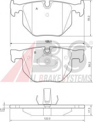 A.B.S. 37348 Комплект тормозных колодок,