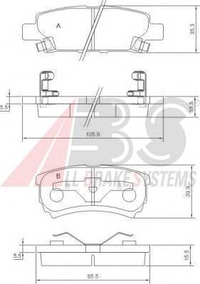 A.B.S. 37384 Комплект тормозных колодок,