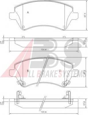 A.B.S. 37405 Комплект тормозных колодок,