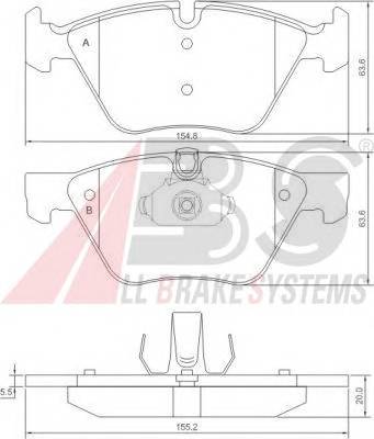 A.B.S. 37409 Комплект тормозных колодок,