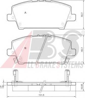 A.B.S. 37529 Комплект гальмівних колодок,