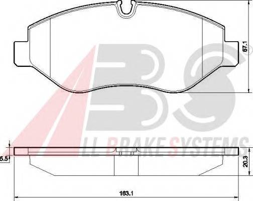 A.B.S. 37553 Комплект гальмівних колодок,