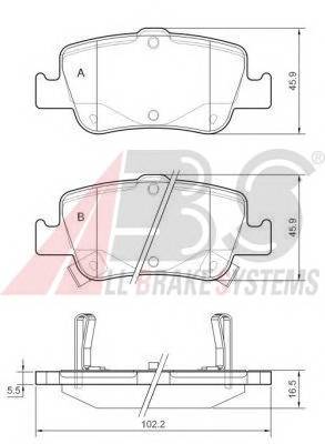 A.B.S. 37616 Комплект тормозных колодок,