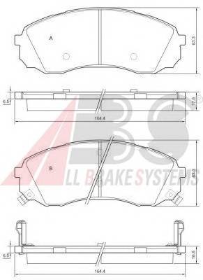 A.B.S. 37618 Комплект гальмівних колодок,