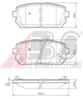 A.B.S. 37621 Комплект гальмівних колодок,