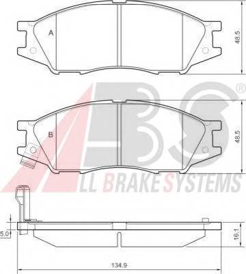 A.B.S. 37680 Комплект тормозных колодок,