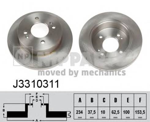 NIPPARTS J3310311 Тормозной диск