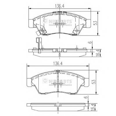 NIPPARTS J3608024 Комплект тормозных колодок,