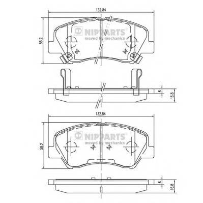 NIPPARTS N3600550 Комплект гальмівних колодок,