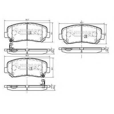 NIPPARTS N3603073 Комплект гальмівних колодок,