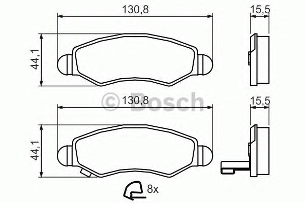 BOSCH 0 986 494 458 Комплект тормозных колодок,