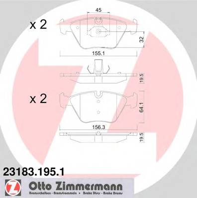 ZIMMERMANN 23183.195.1 Комплект тормозных колодок,