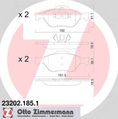 ZIMMERMANN 23202.185.1 Комплект тормозных колодок,