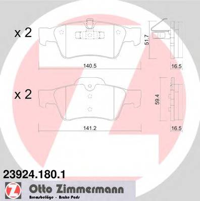 ZIMMERMANN 23924.180.1 Комплект тормозных колодок,