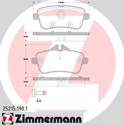 ZIMMERMANN 252151901 KLOCKI HAMULC. MERCEDES