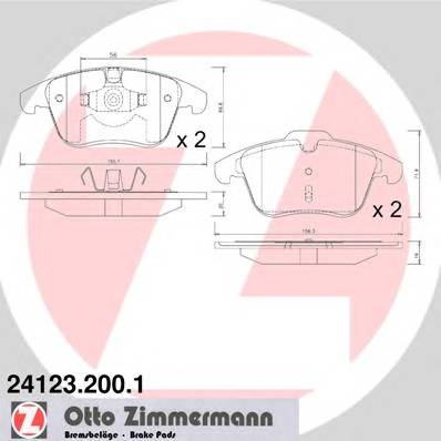 ZIMMERMANN 24123.200.1 Комплект гальмівних колодок,