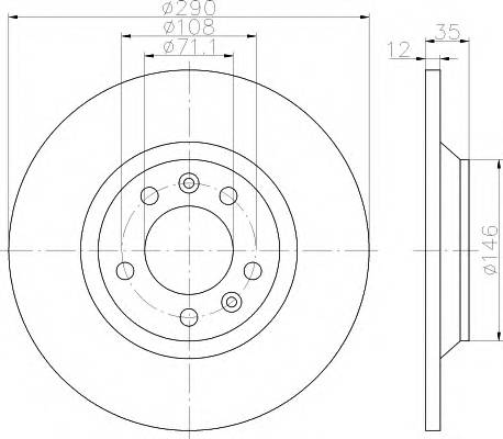 HELLA 8DD 355 110-801 Тормозной диск