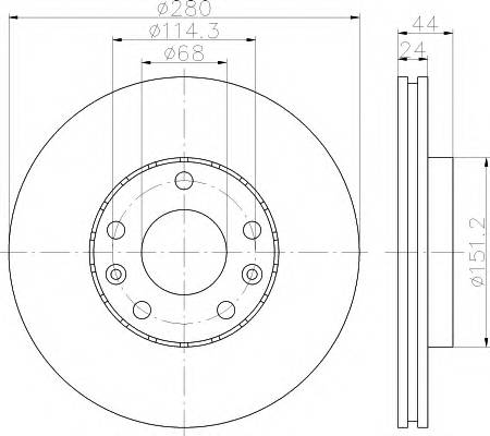 HELLA 8DD 355 116-151 Гальмівний диск