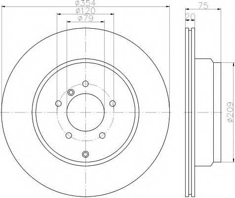 HELLA 8DD 355 115-291 Гальмівний диск