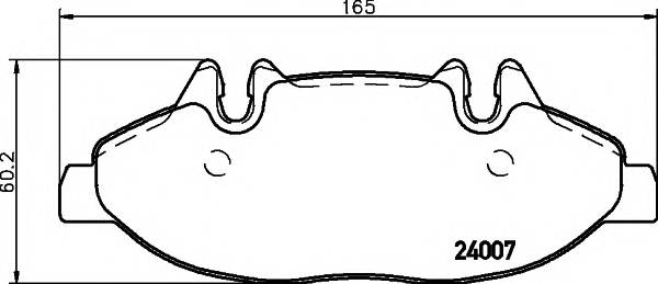 HELLA 8DB 355 010-651 Комплект гальмівних колодок,