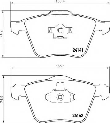 HELLA 8DB 355 011-721 Комплект гальмівних колодок,