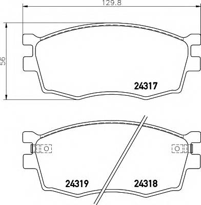 HELLA 8DB 355 006-951 Комплект гальмівних колодок,