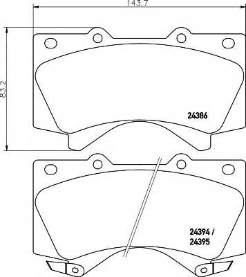 HELLA 8DB 355 013-151 Комплект тормозных колодок,