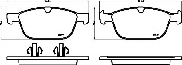 HELLA 8DB 355 014-541 Комплект гальмівних колодок,