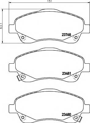 HELLA 8DB 355 017-321 Комплект тормозных колодок,