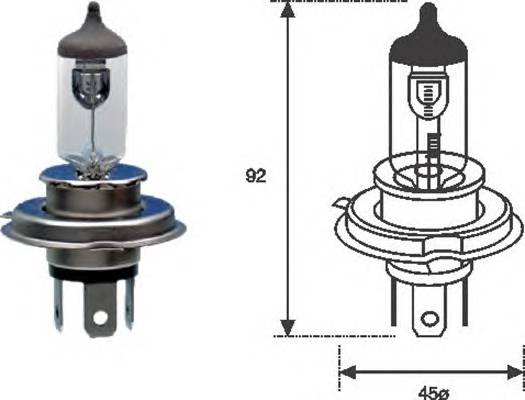 MAGNETI MARELLI 002555100000 Лампа розжарювання, фара