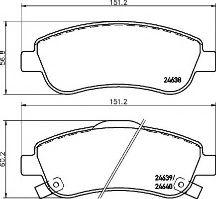 TEXTAR 2463801 Комплект тормозных колодок,