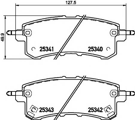 TEXTAR 2534001 Комплект тормозных колодок,