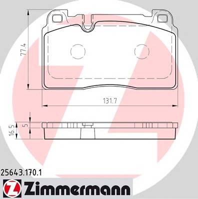 ZIMMERMANN 25643.170.1 Комплект гальмівних колодок,