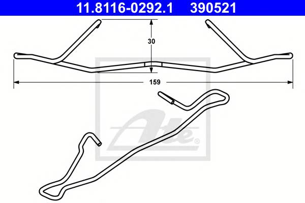 ATE 11.8116-0292.1 Пружина, гальмівний супорт