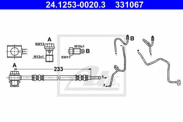 ATE 24.1253-0020.3 Гальмівний шланг