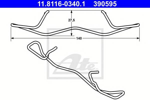 ATE 11.8116-0340.1 Пружина, гальмівний супорт