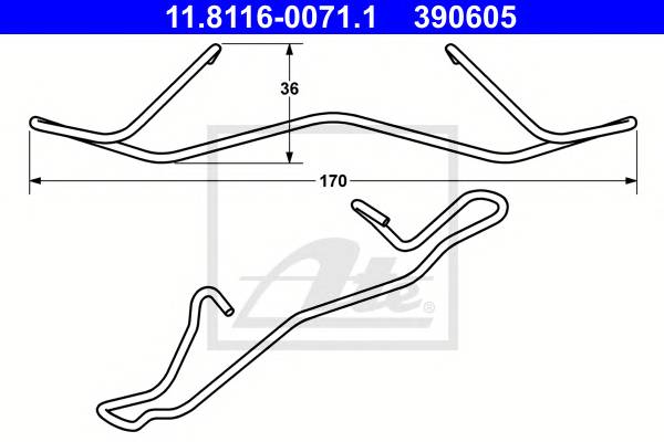 ATE 11.8116-0071.1 Пружина, гальмівний супорт