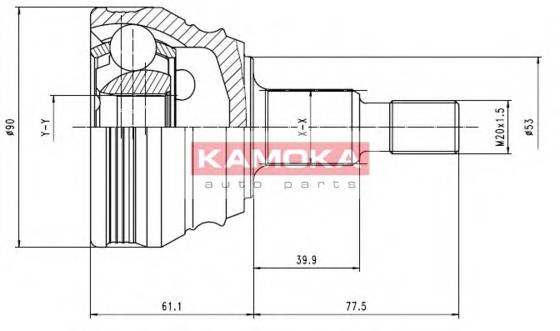 KAMOKA 6680 Шарнирный комплект, приводной