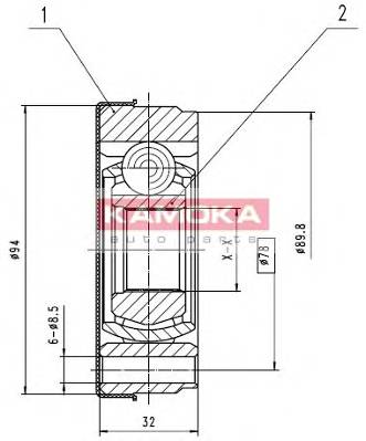 KAMOKA 8022 Шарнирный комплект, приводной