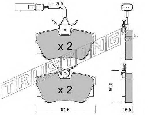 TRUSTING 355.2 Комплект тормозных колодок,