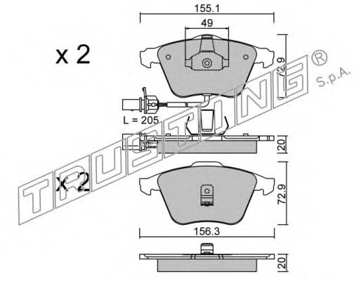 TRUSTING 565.0 Комплект тормозных колодок,