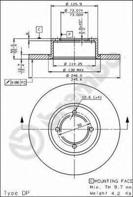 BREMBO 08.2953.20 Тормозной диск