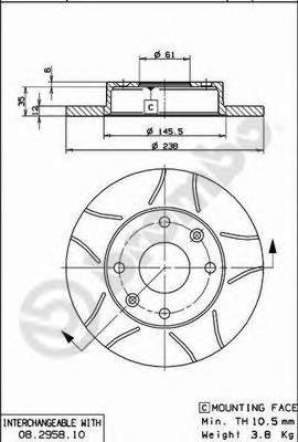 BREMBO 08.2958.75 Тормозной диск