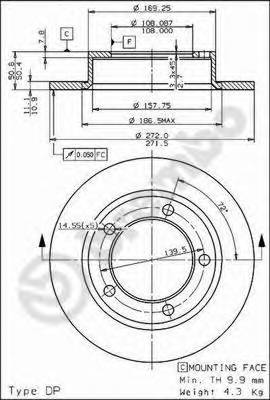 BREMBO 08.3939.10 Тормозной диск