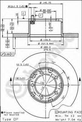 BREMBO 08.3959.20 Гальмівний диск