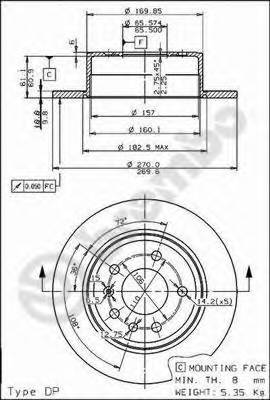 BREMBO 08.4927.10 Тормозной диск